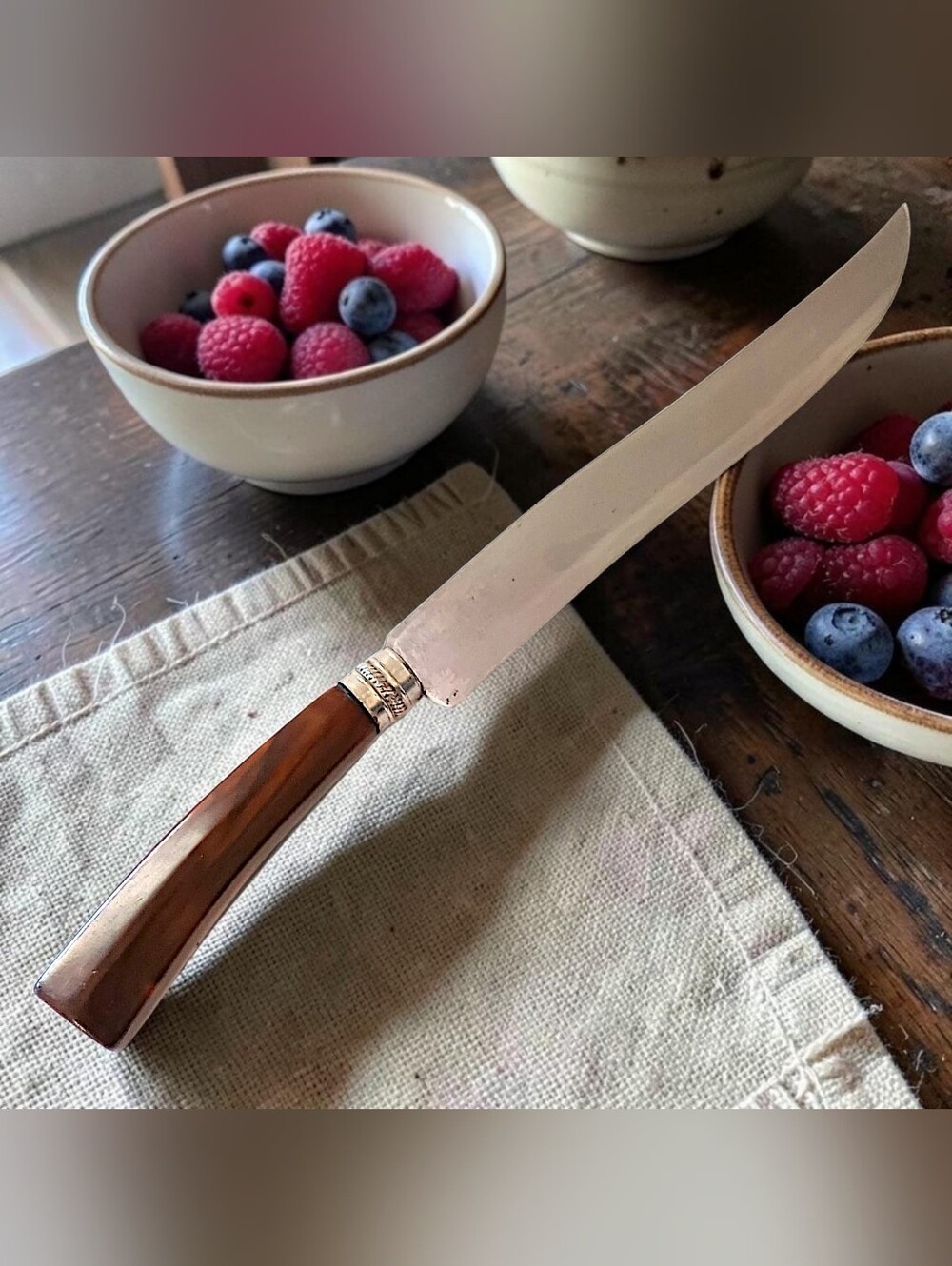 Vtg Sheffield Crown Crest Carving Knife Bakelite Handle Stainless Steel England